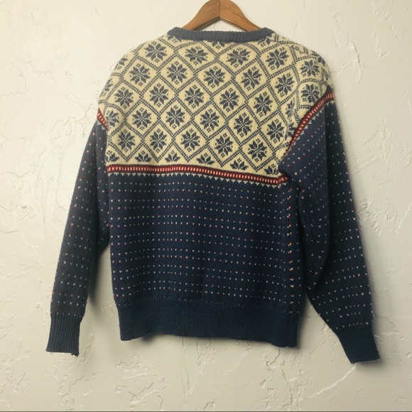 LL Bean Nordic Fair Isle Wool Cardigan Med - Picture 2 of 7
